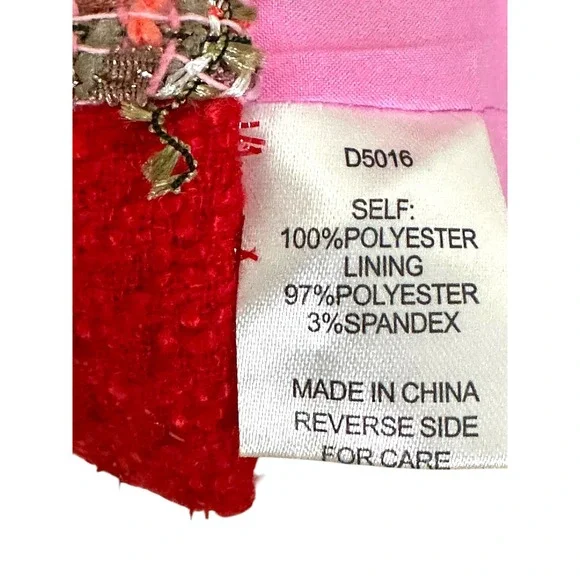 Alexia Admor Tweed Mini Dress Pink Red Sequin Gold Button Front Size 2 - Picture 6 of 9